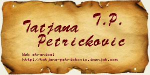 Tatjana Petričković vizit kartica